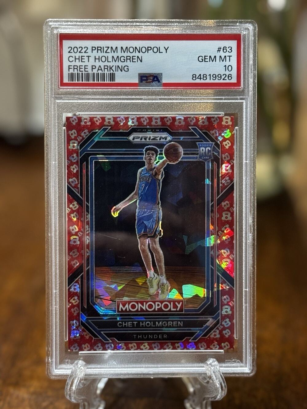 2022 Panini Prizm Monopoly #63 Chet Holmgren Rookie Free Parking PSA 10 (RC, SP)